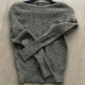 Ann Taylor Grey metallic sparkly sweater